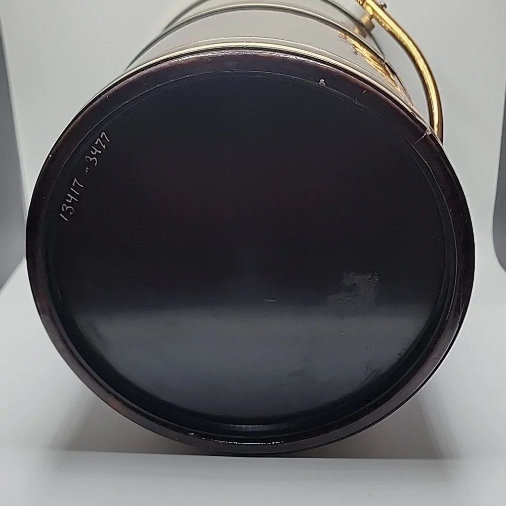 Champagne Ice Bucket Brown and Gold with Handle Vintage